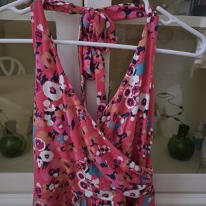 Boden Pink Floral Ladies Halter Dress